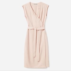 NWT Everlane Japanese GoWeave Short-Sleeve Wrap Dress Rose 00